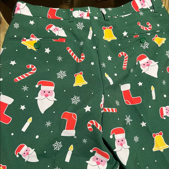 NEW OPPOSuit Men’s Santa and candy cane Ugly Holiday Pants. Sz 42z Green. - Picture 2 of 10